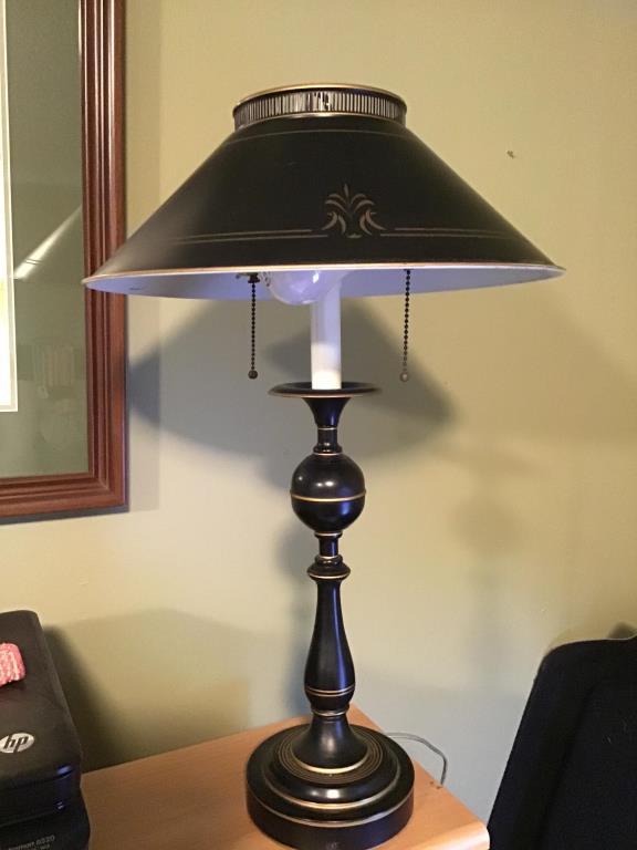 Vintage Tole Metal Lamp. 26 Inches