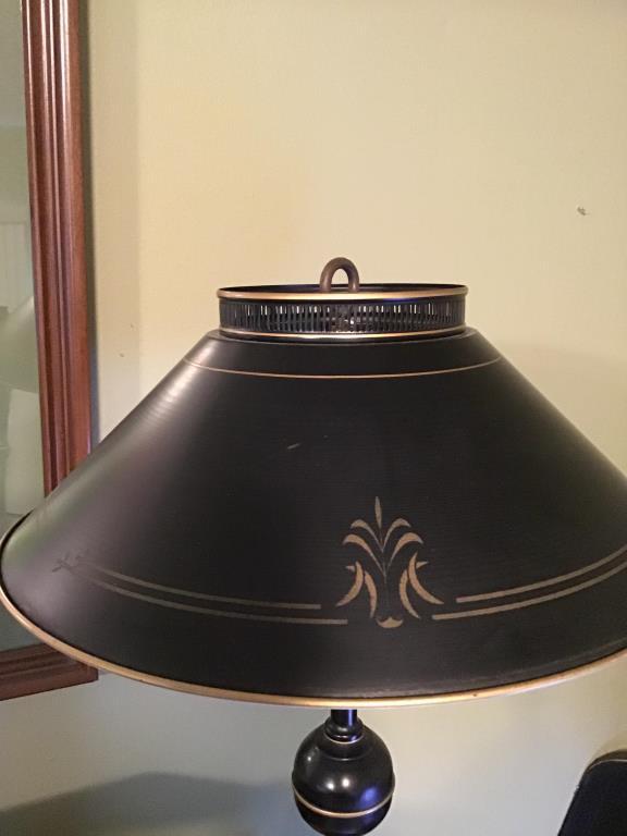 Vintage Tole Metal Lamp. 26 Inches