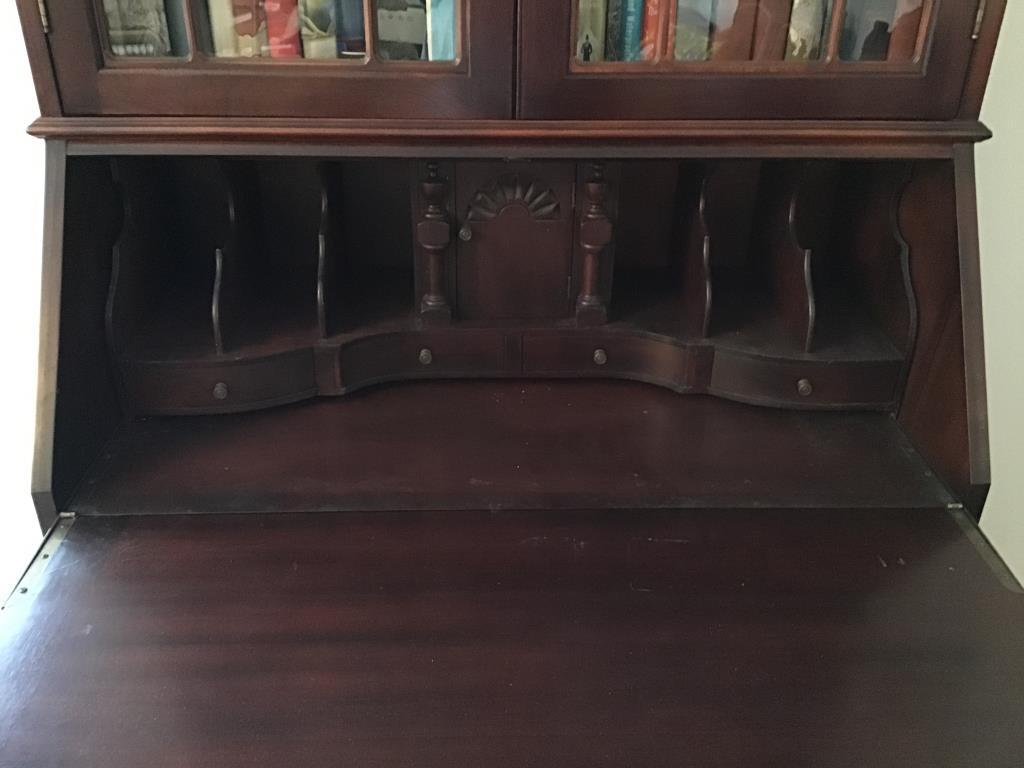 Mahogany Secretary. 84 Inches Tall. Claw Feet,