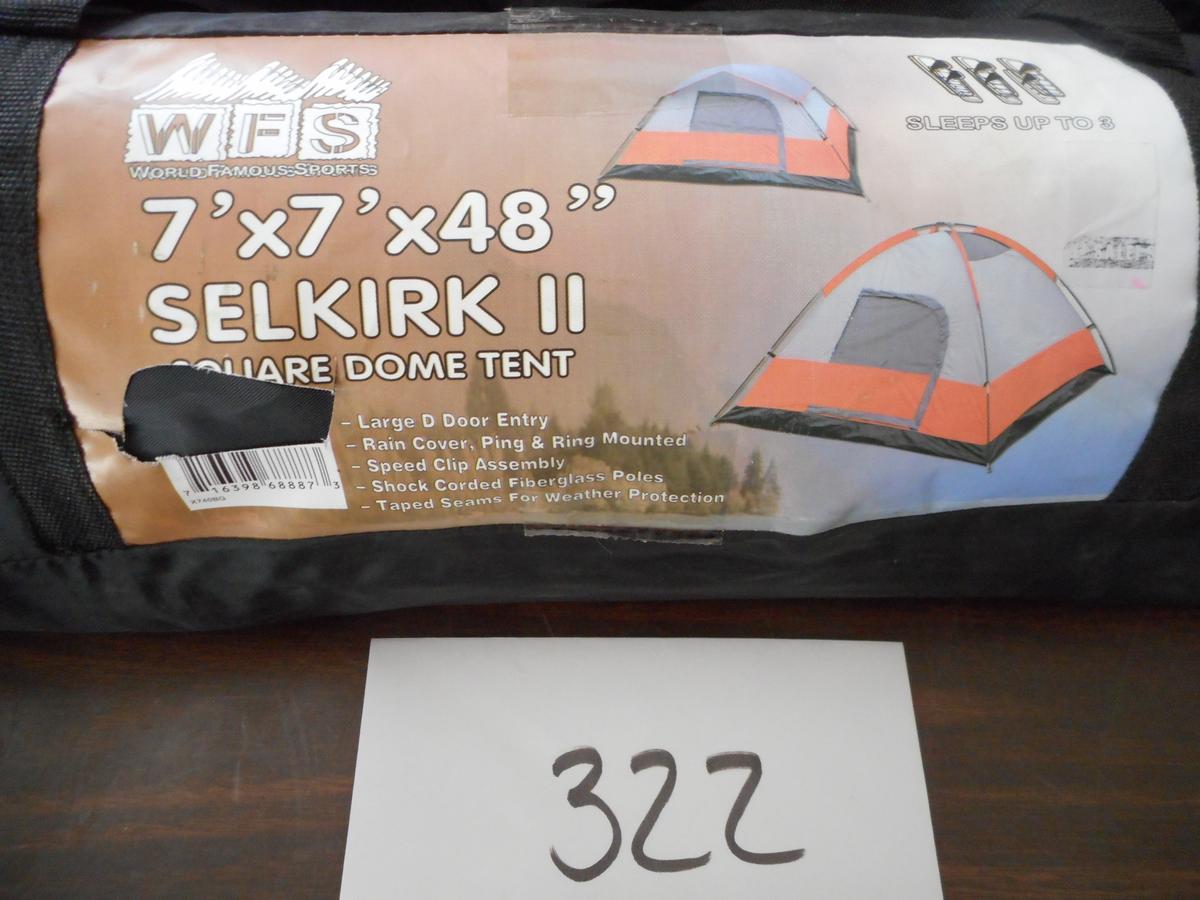 world famous sports selkirk ii 7' x 7' dome 3-person tent