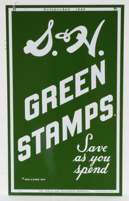 S&H Green Stamps Save As You Spend Porcelain Sign DSP