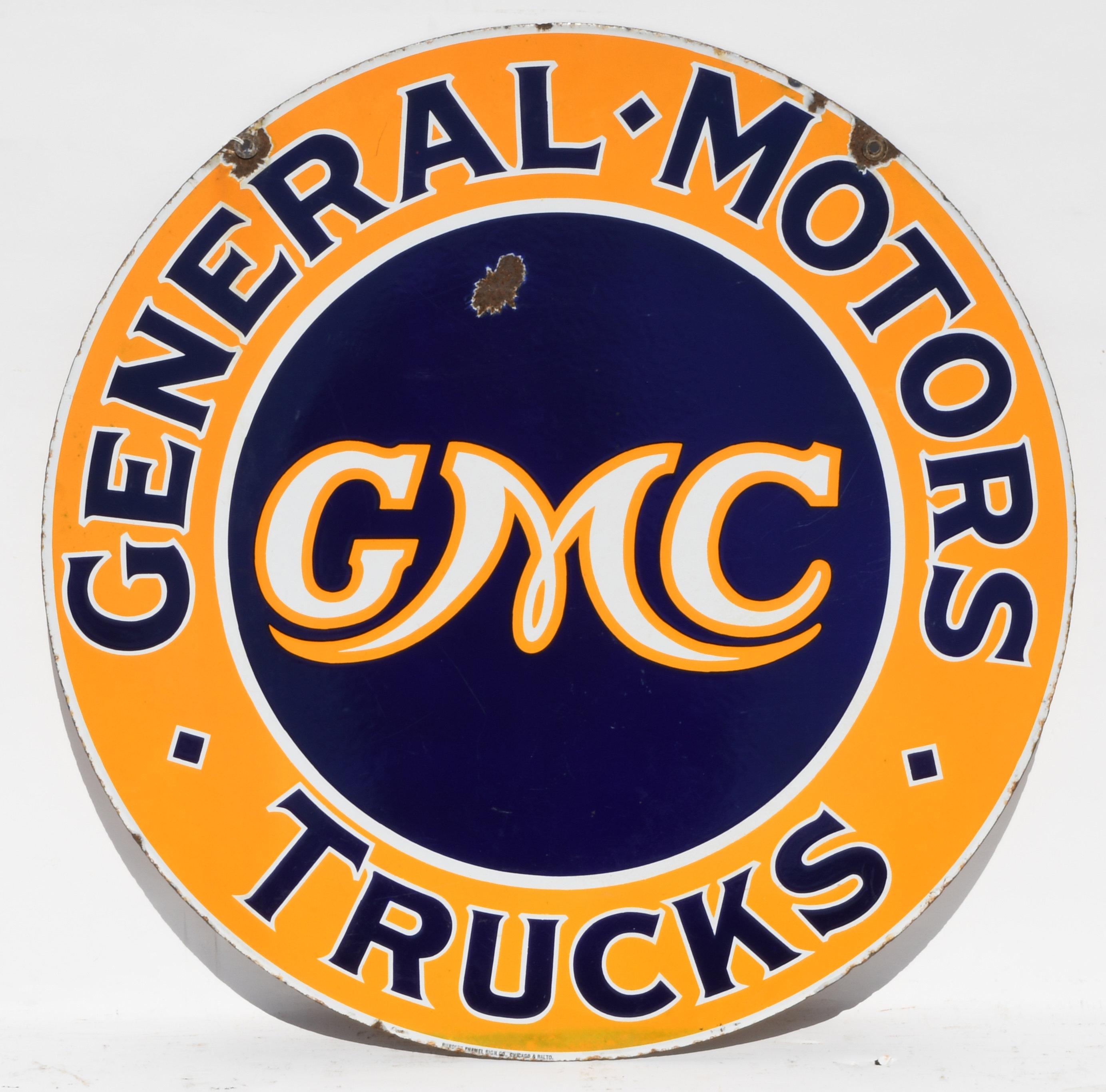 GMC General Motors Trucks Porcelain Sign