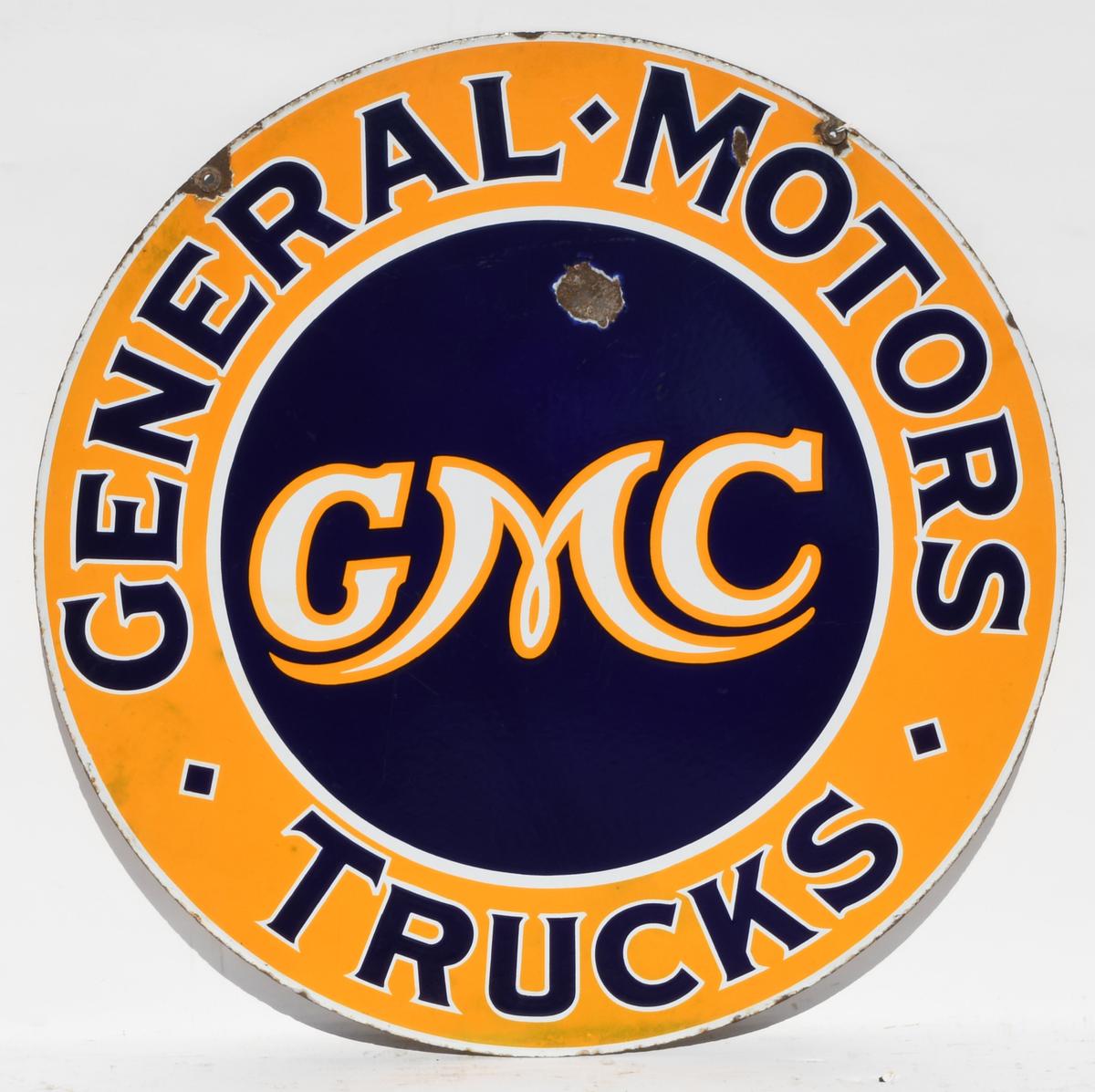 GMC General Motors Trucks Porcelain Sign