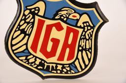 IGA Food Stores Porcelain Sign Badge