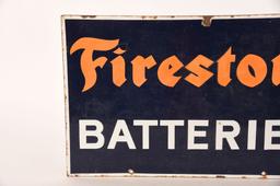 Firestone Batteries Porcelain Flange Sign