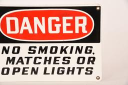 Danger No Smoking Porcelain Sign