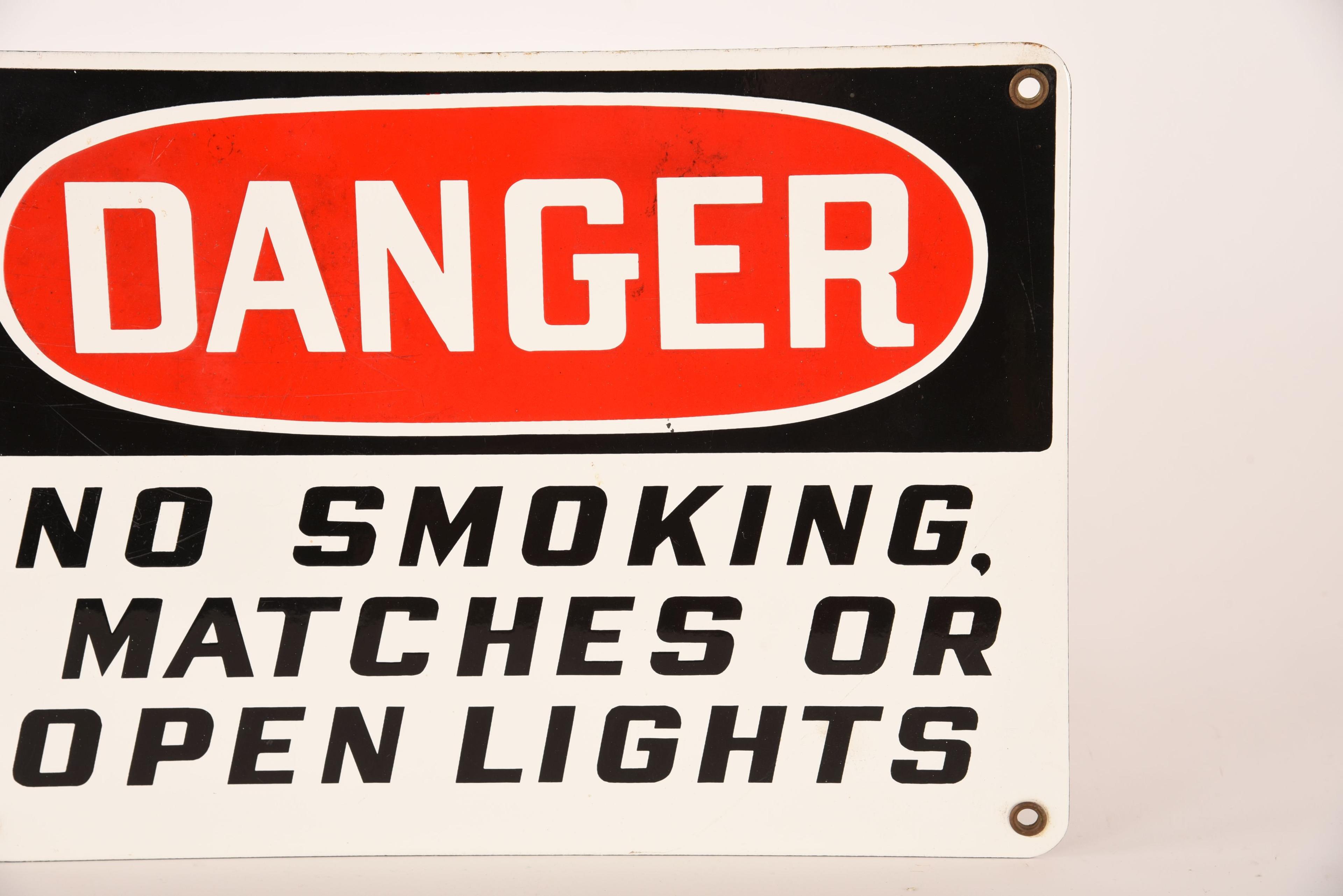 Danger No Smoking Porcelain Sign