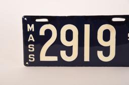 Massachusetts 1911 Porcelain License Plate Restored