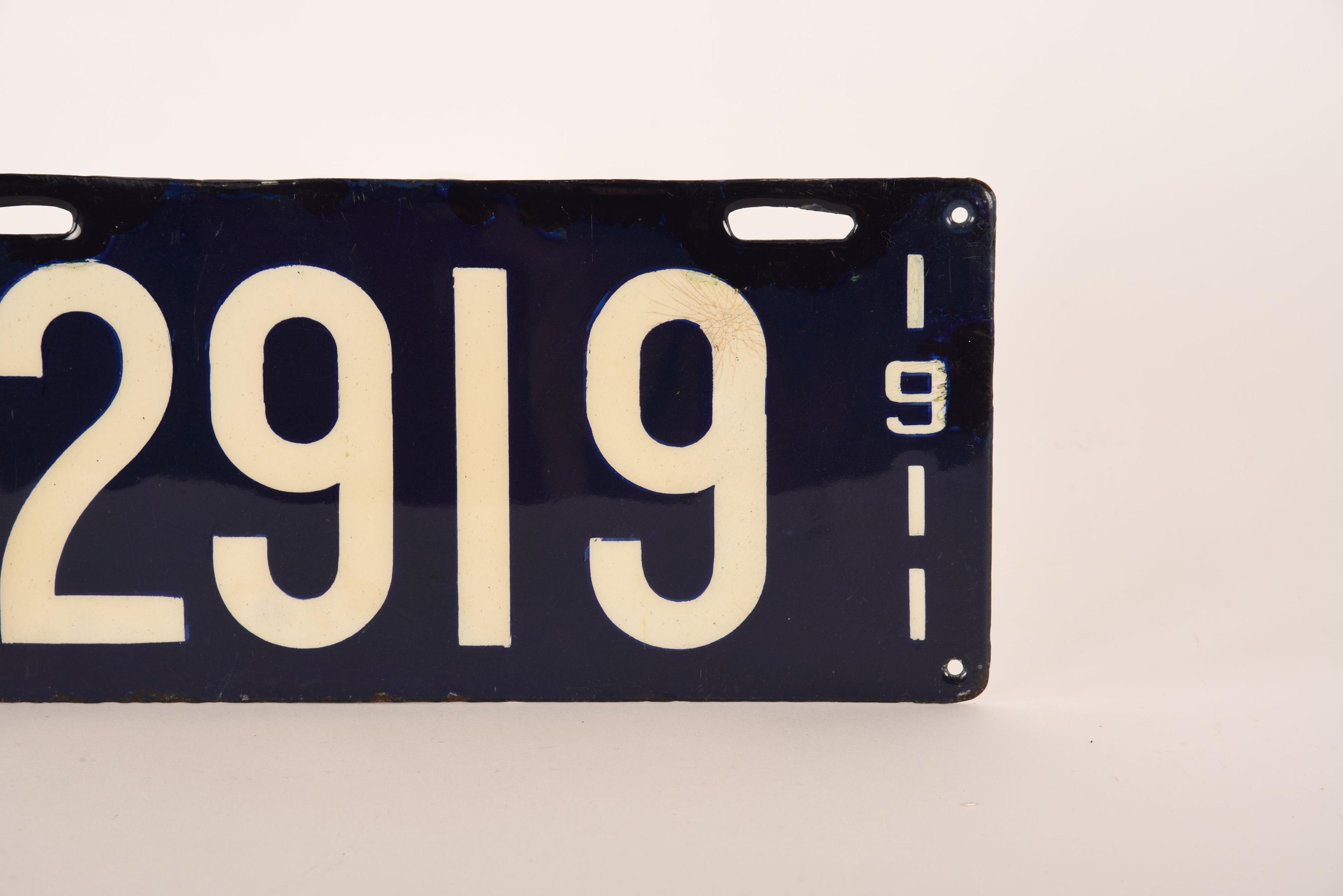 Massachusetts 1911 Porcelain License Plate Restored