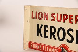 Lion Super Test Kerosene Tin Flange Sign