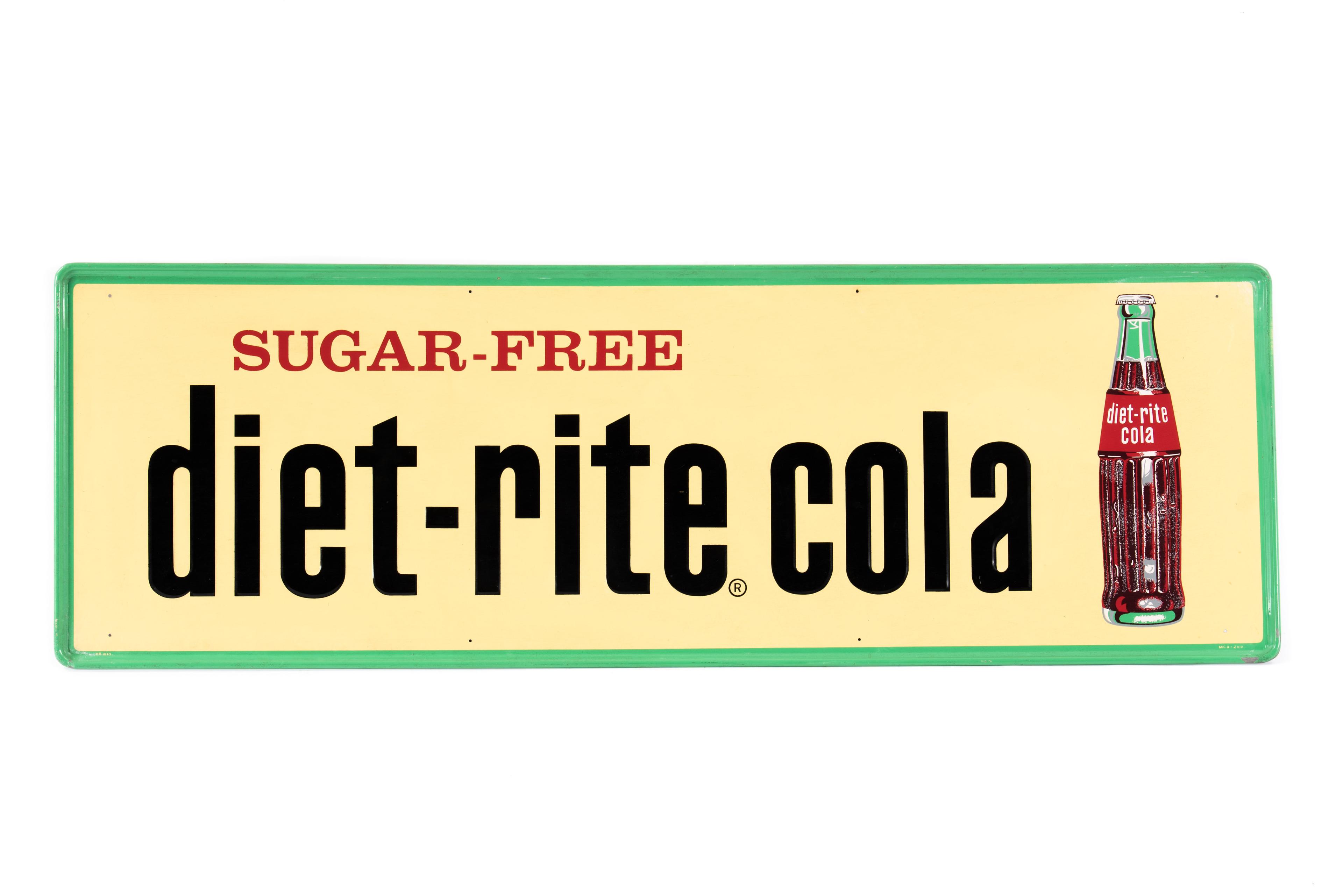 Sugar Free Diet-Rite Cola Horizontal Tin Sign