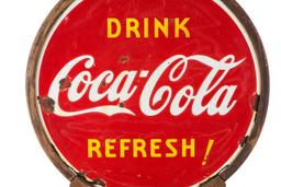 Drink Coca-Cola Refresh! Porcelain Curb Sign