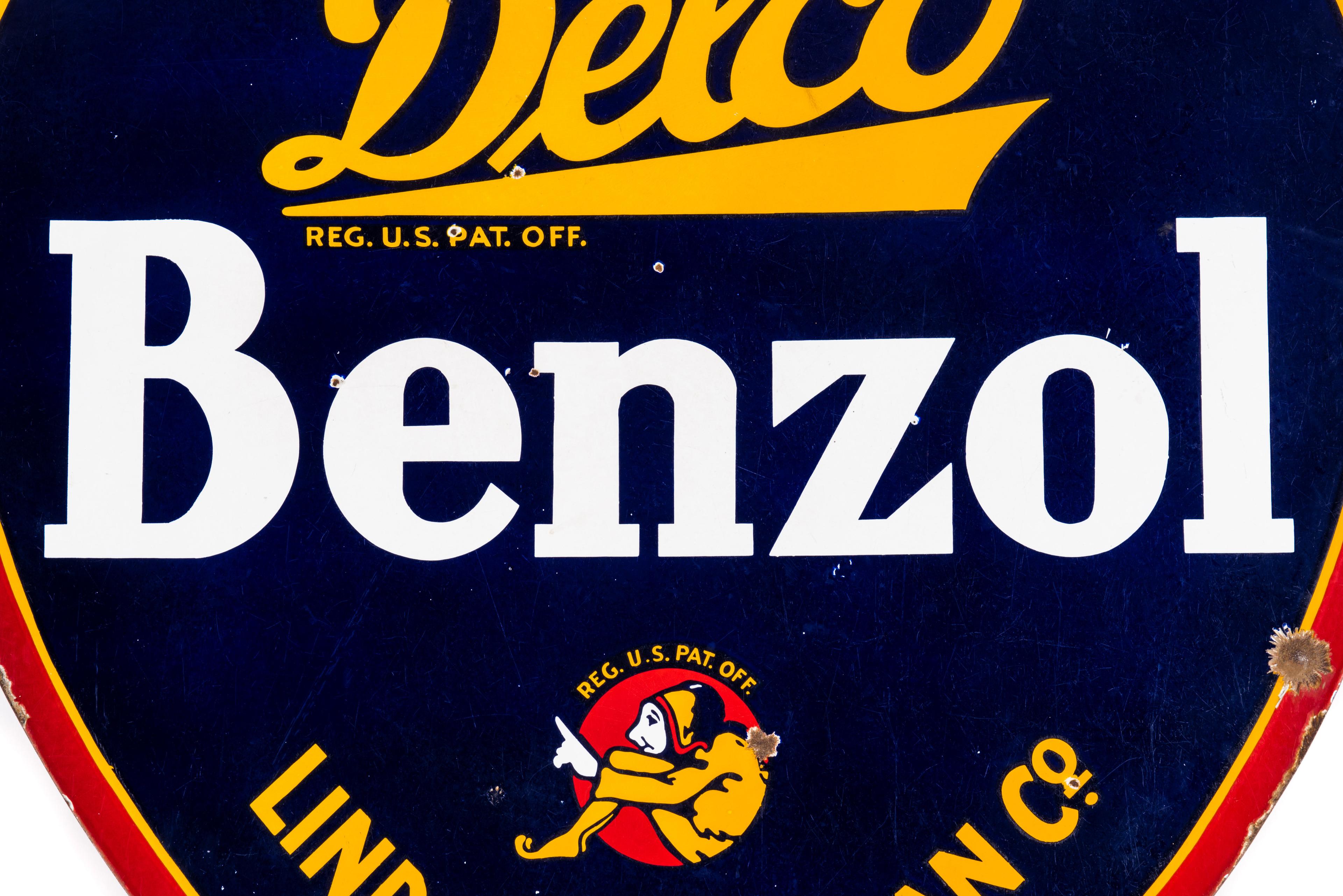 Delco Benzol Lindsay- McMillan Co. Porcelain Sign