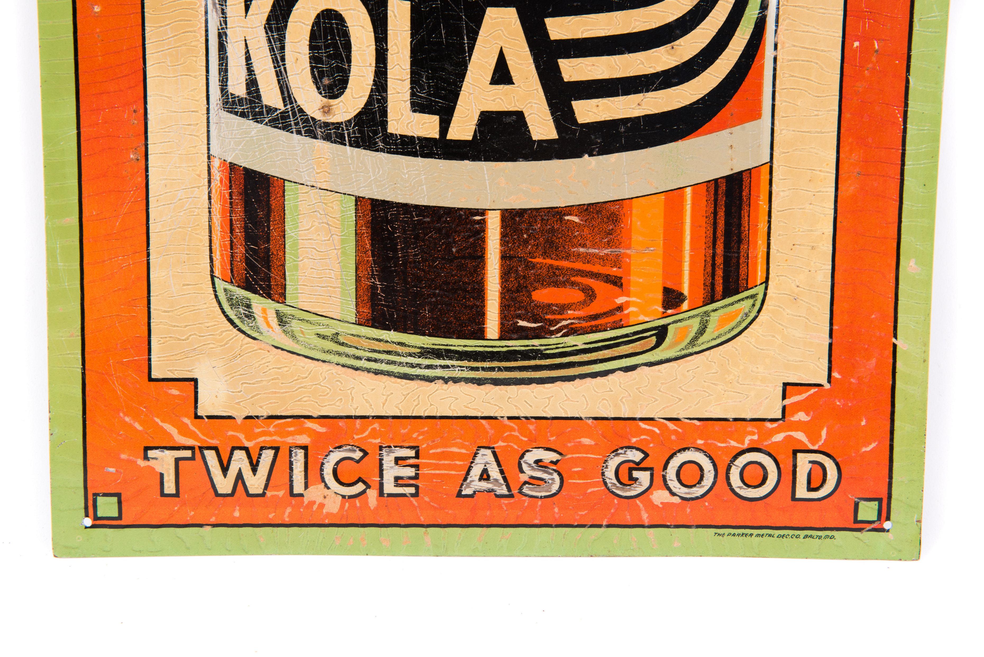 Nichol Cola Vertical Tin Sign