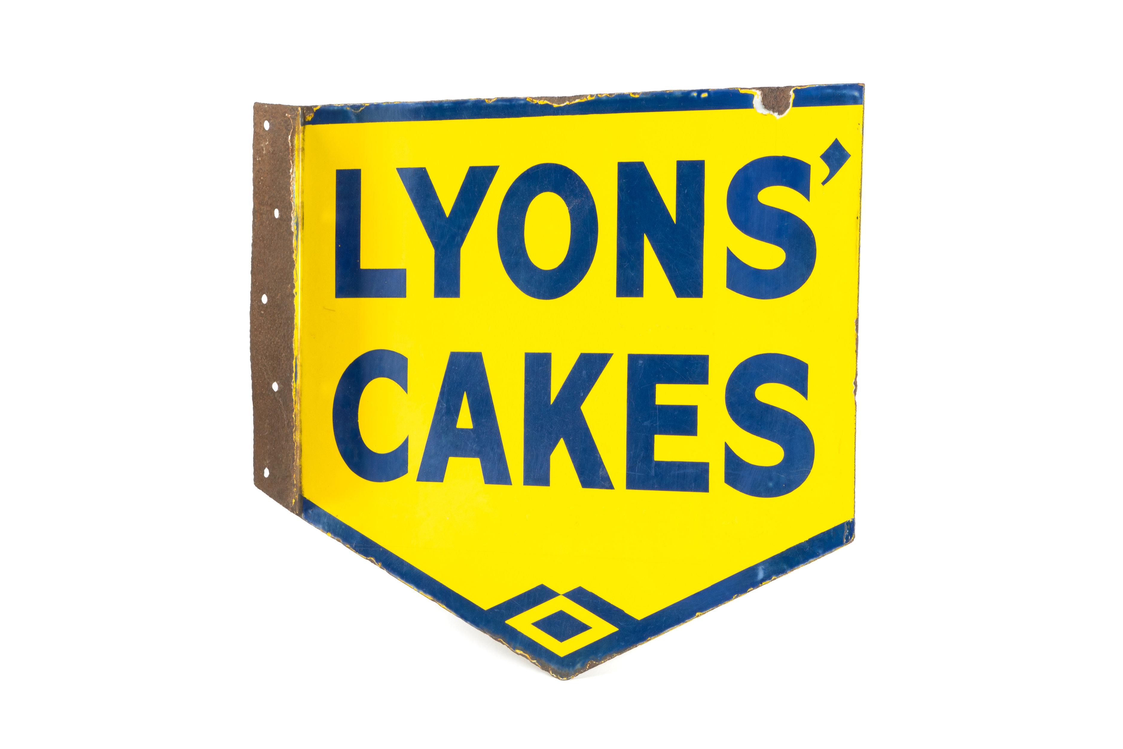 Lyons' Cakes Porcelain Flange Sign