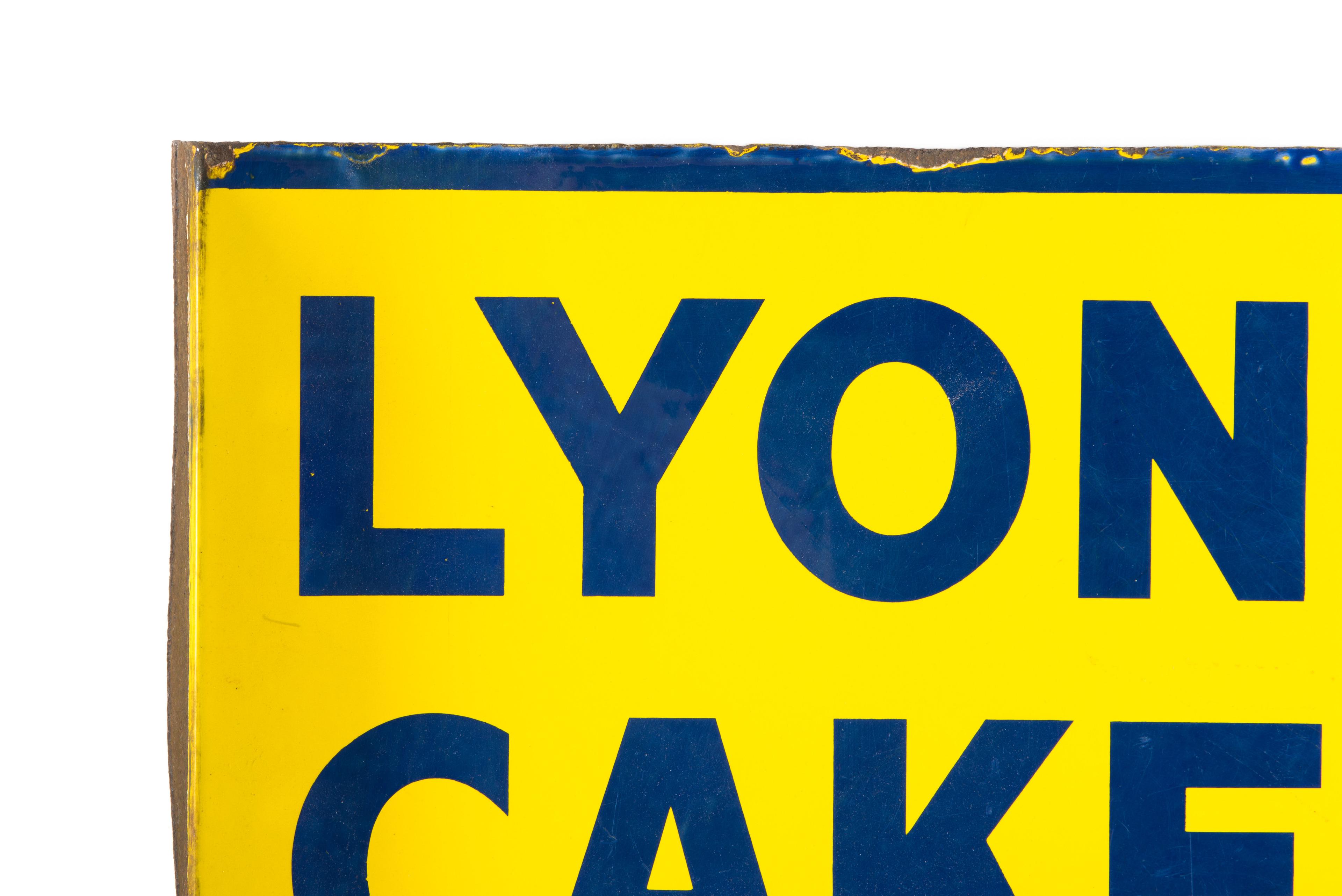 Lyons' Cakes Porcelain Flange Sign
