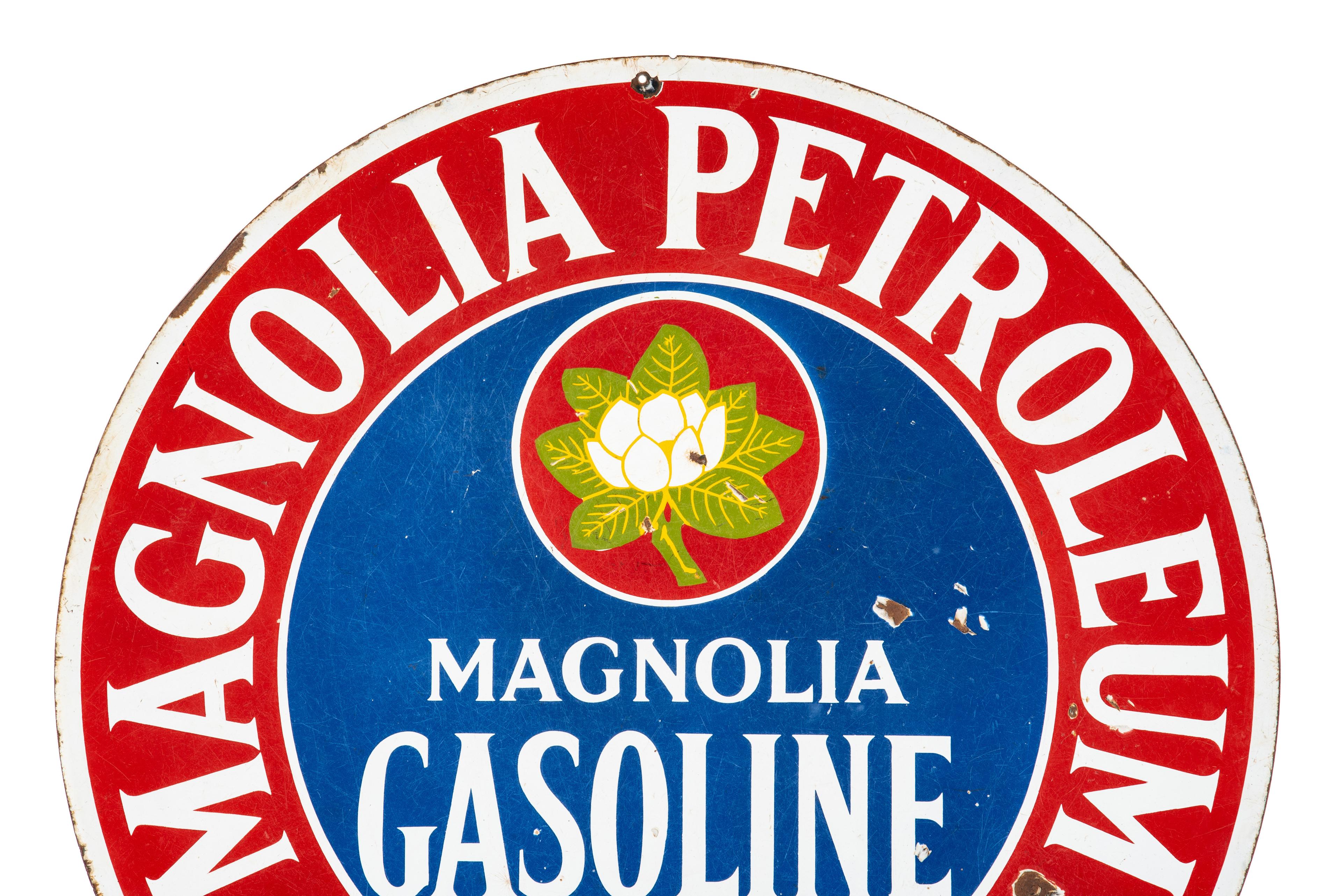 Magnolia Gasoline For Sale Here Porcelain Sign