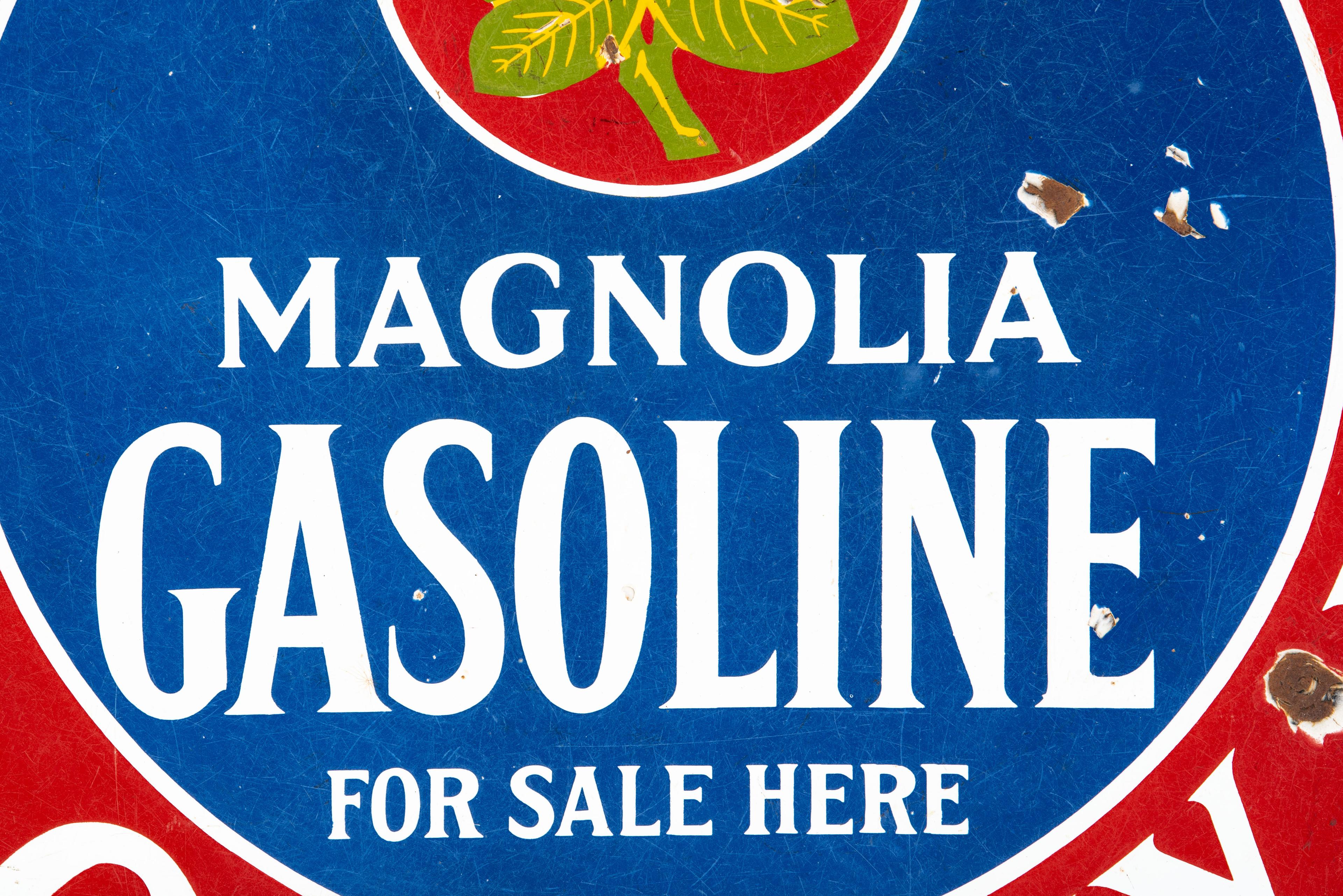 Magnolia Gasoline For Sale Here Porcelain Sign