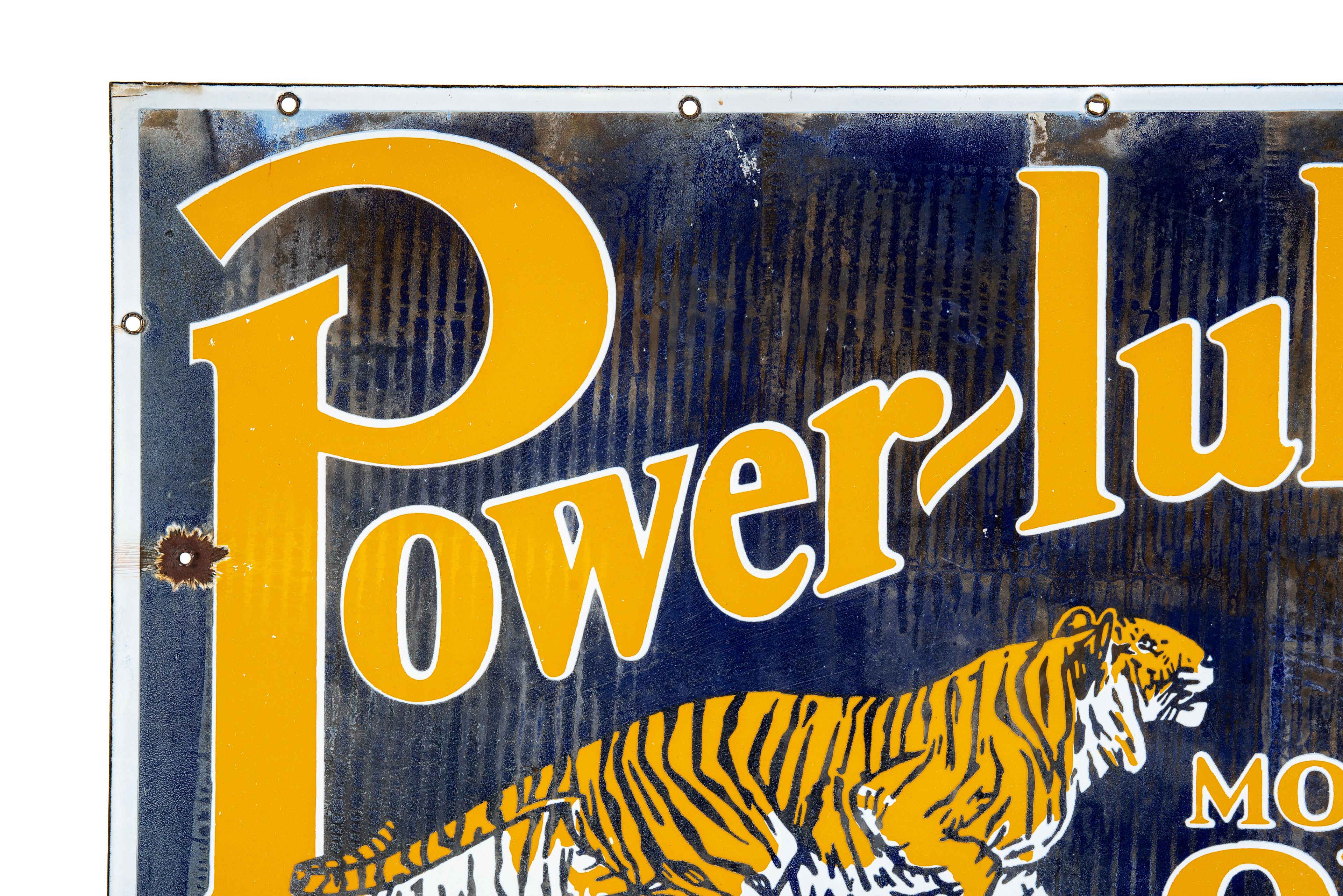 Power-Lube Motor Oil Porcelain Sign