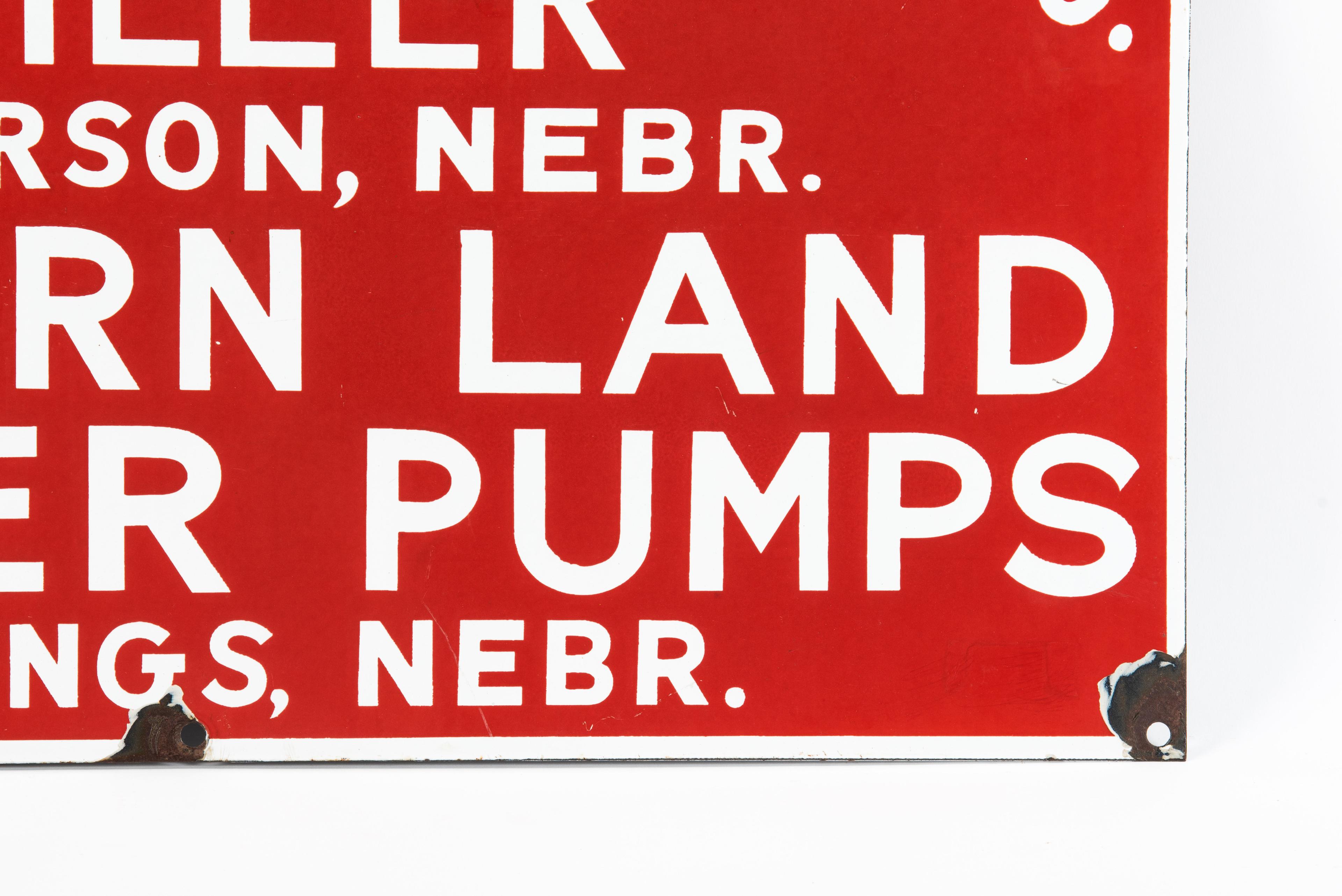 Western Land Roller Pumps Porcelain Sign