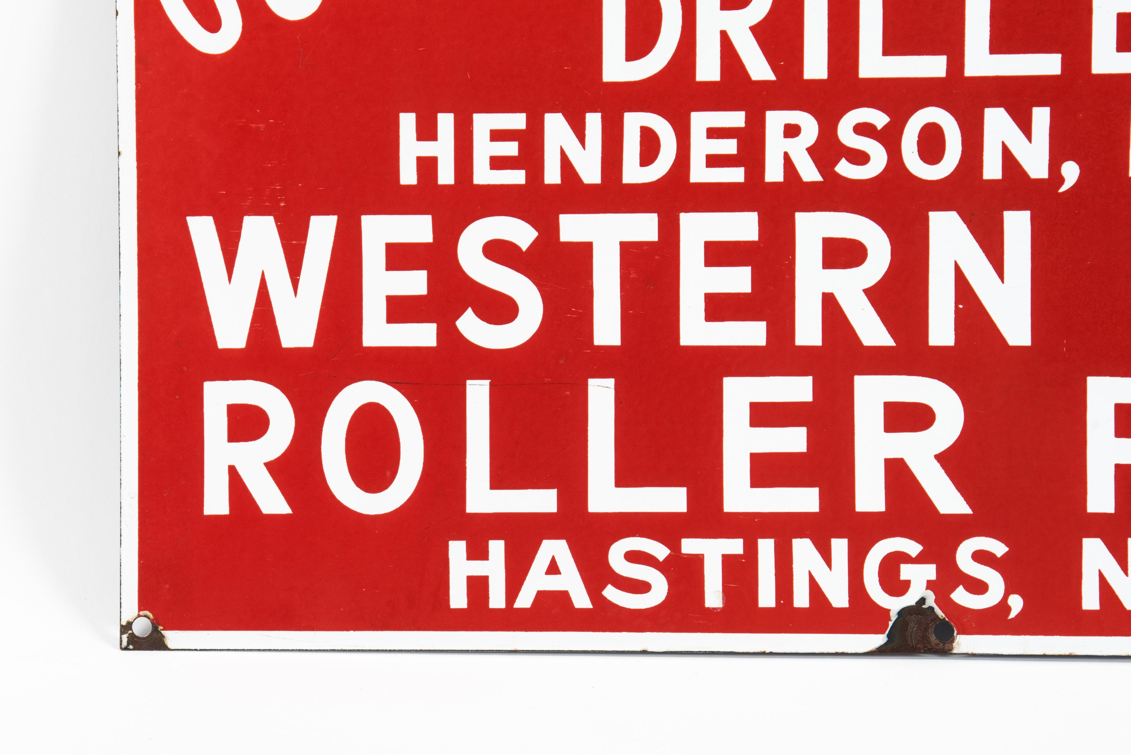 Western Land Roller Pumps Porcelain Sign