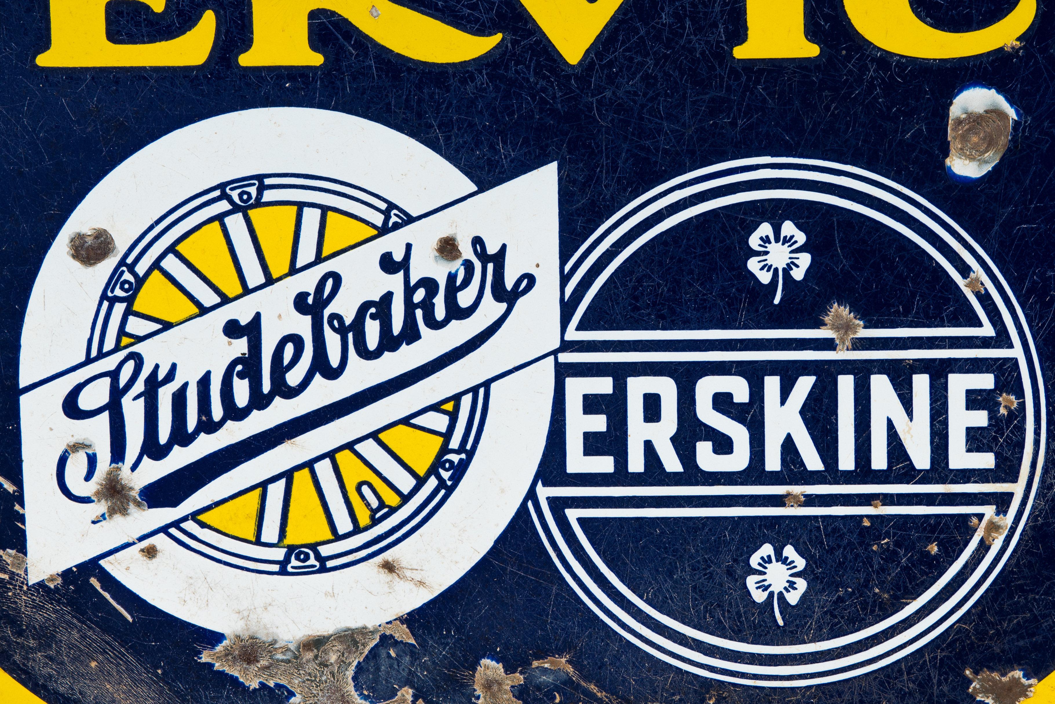 Studebaker Erskine Service Porcelain Sign