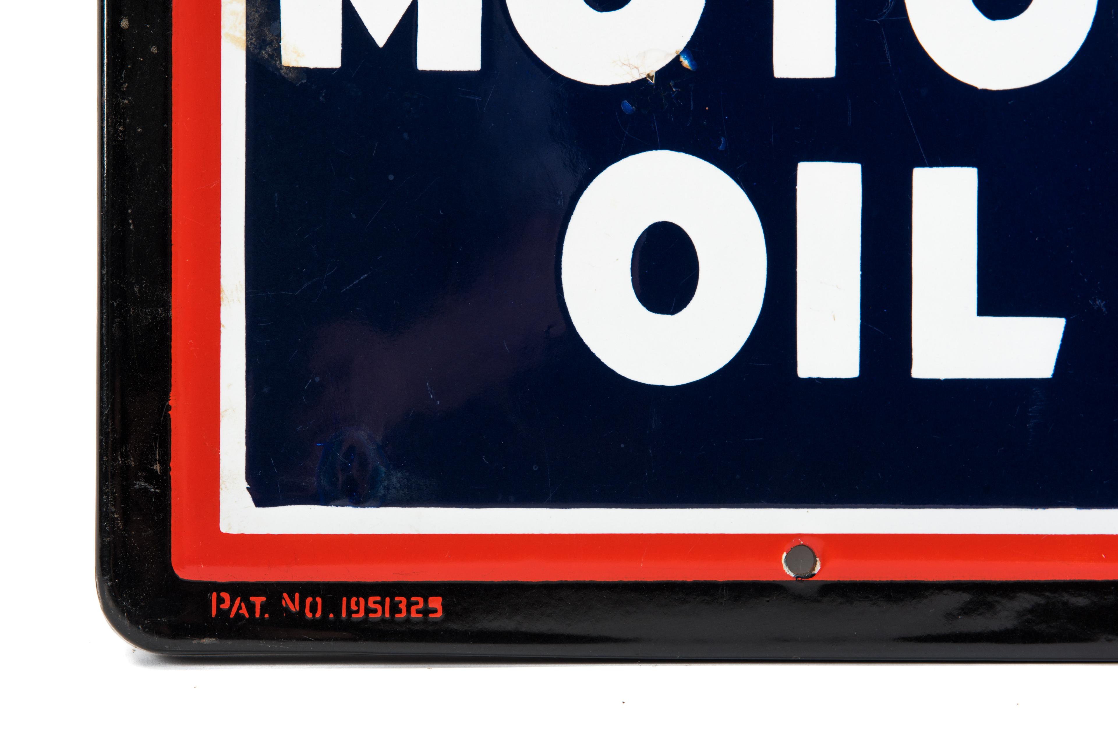 Standard Motor Oil Vertical Porcelain Sign