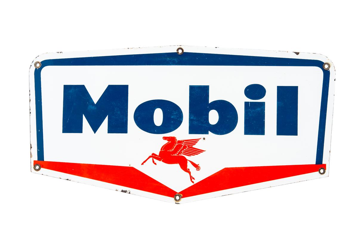 Mobil Porcelain Truck Door Sign