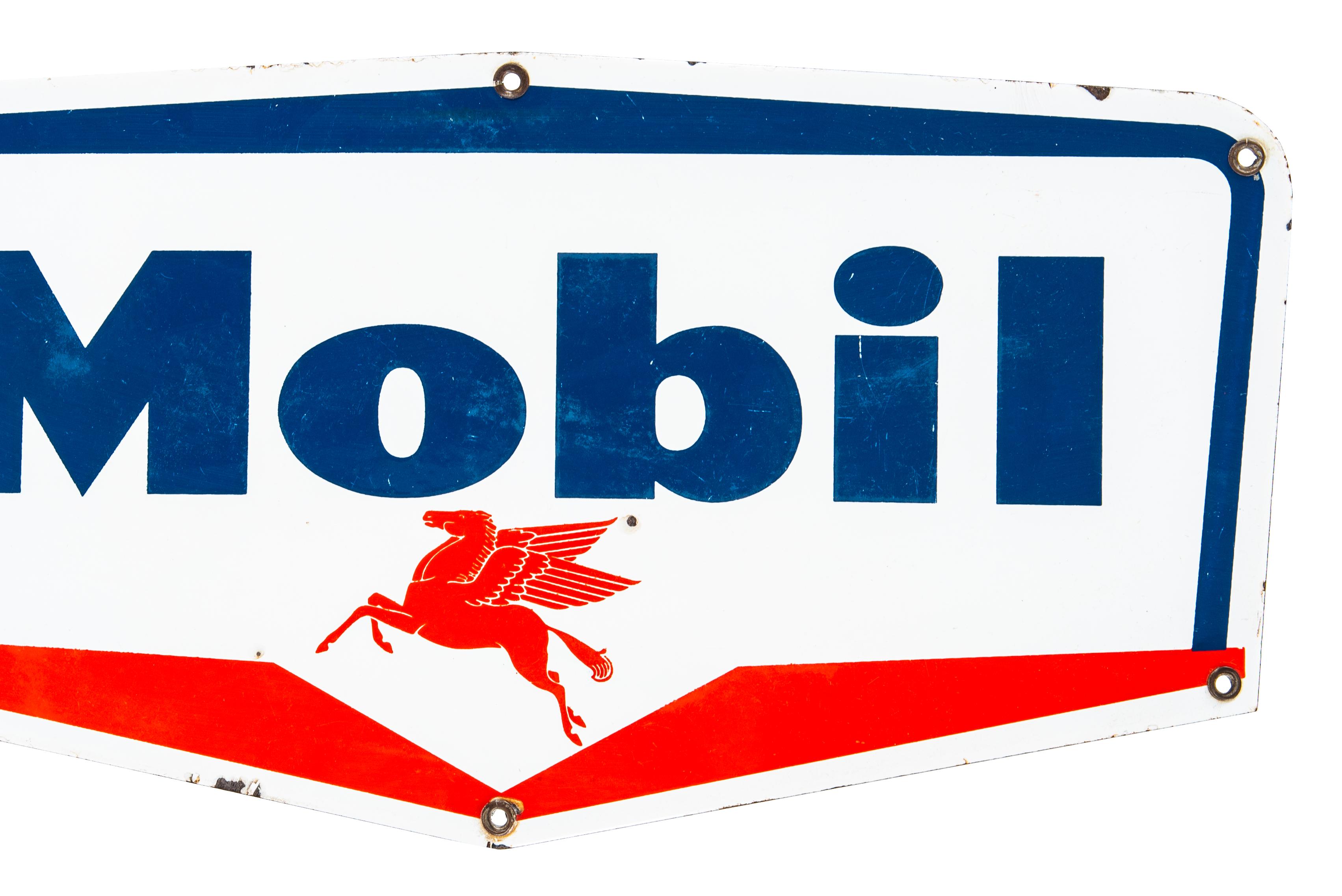 Mobil Porcelain Truck Door Sign