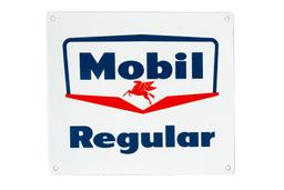 Mobil Regular Gasoline Porcelain Gas Pump Sign