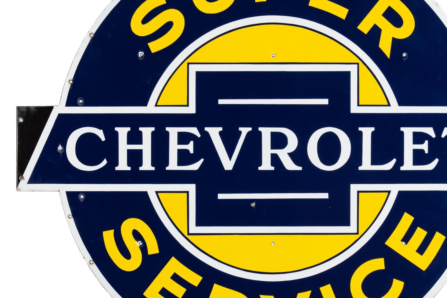Chevrolet Super Service Neon Porcelain Sign Panel