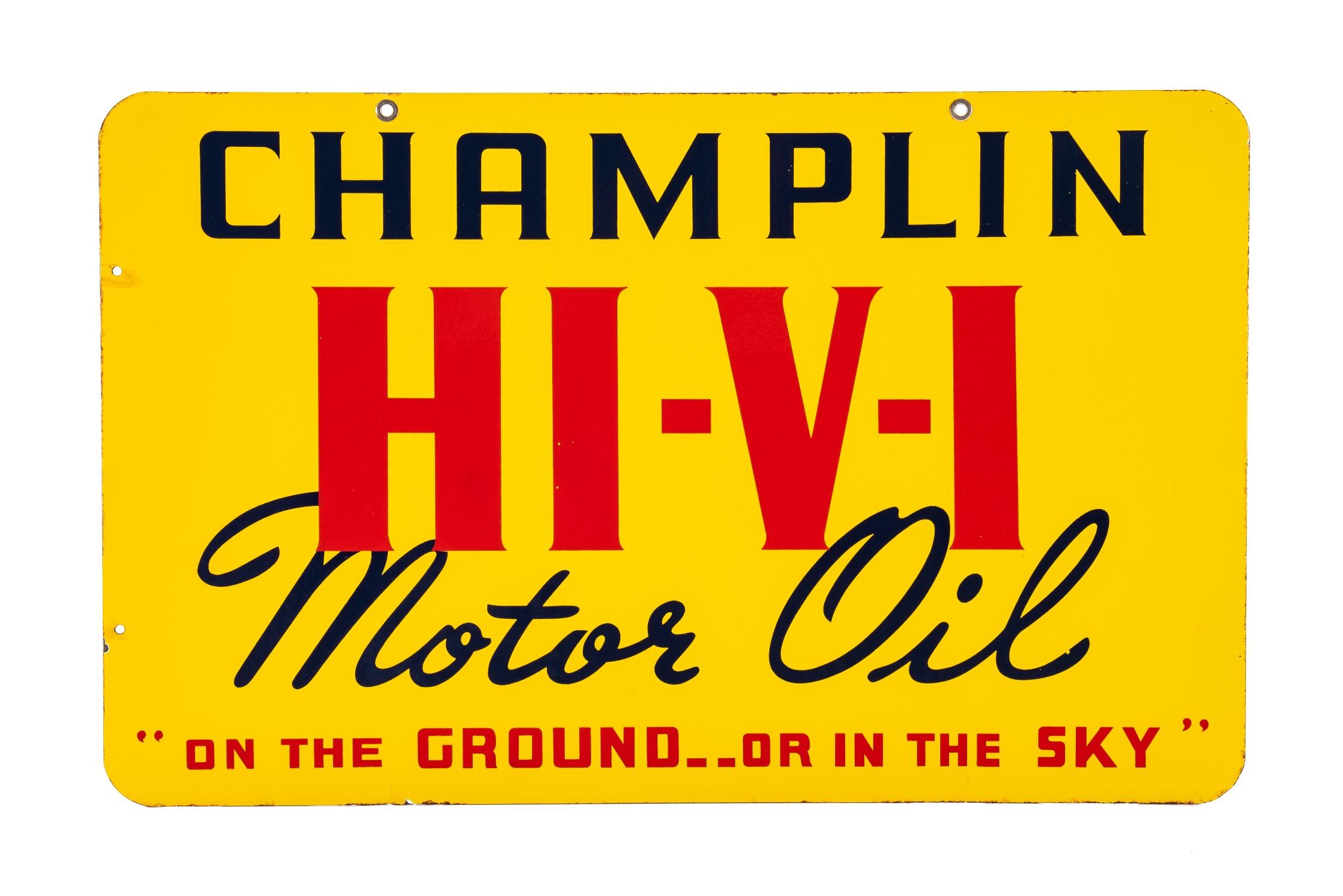 Champlin Hi-V-I Motor Oil Porcelain Sign