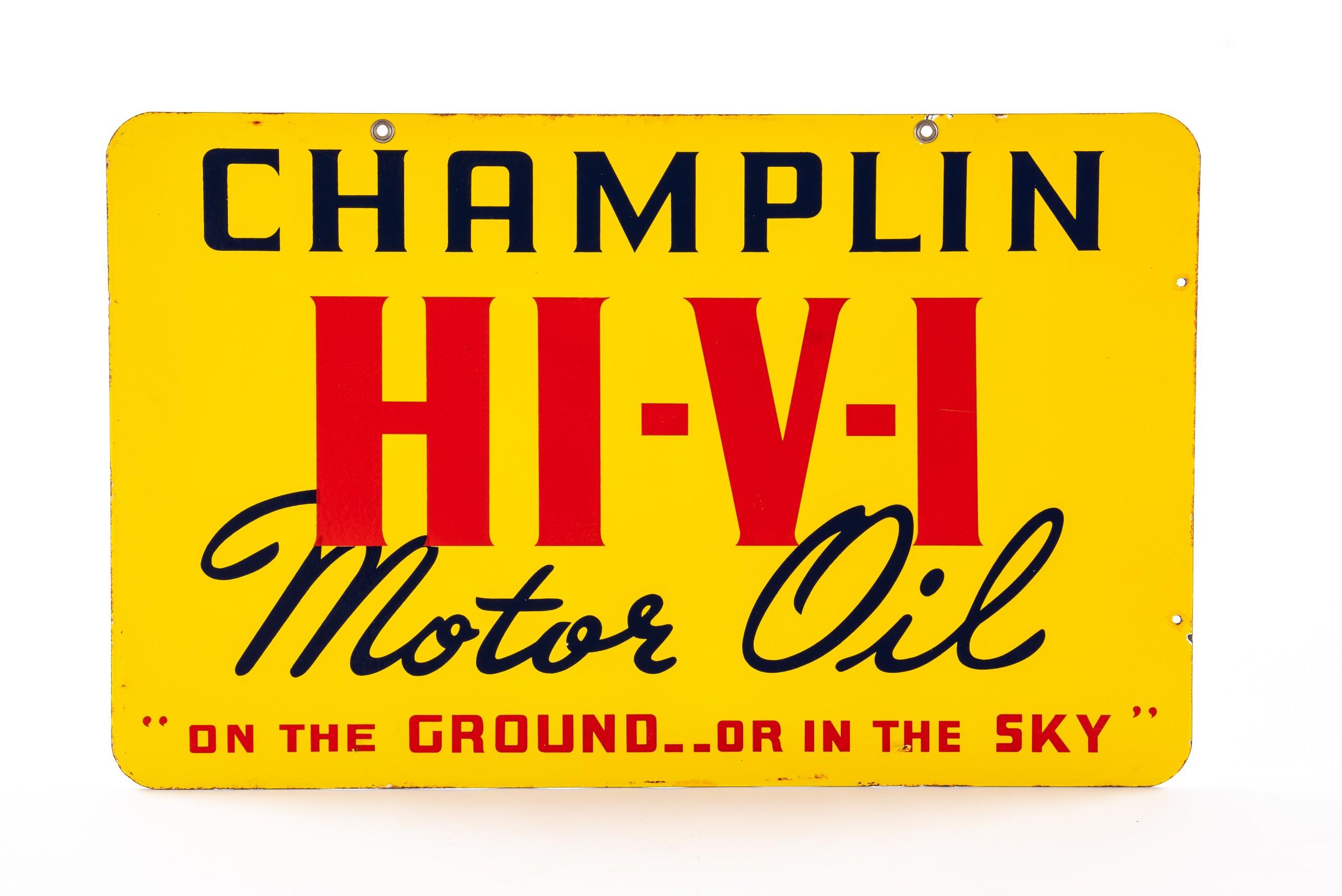 Champlin Hi-V-I Motor Oil Porcelain Sign