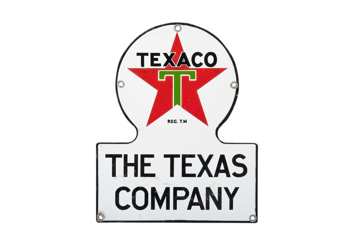 Texaco The Texas Company Porcelain Keyhole Sign