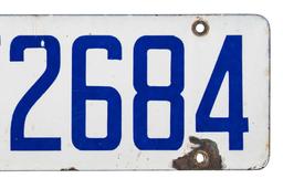Early 1919 California License Plate