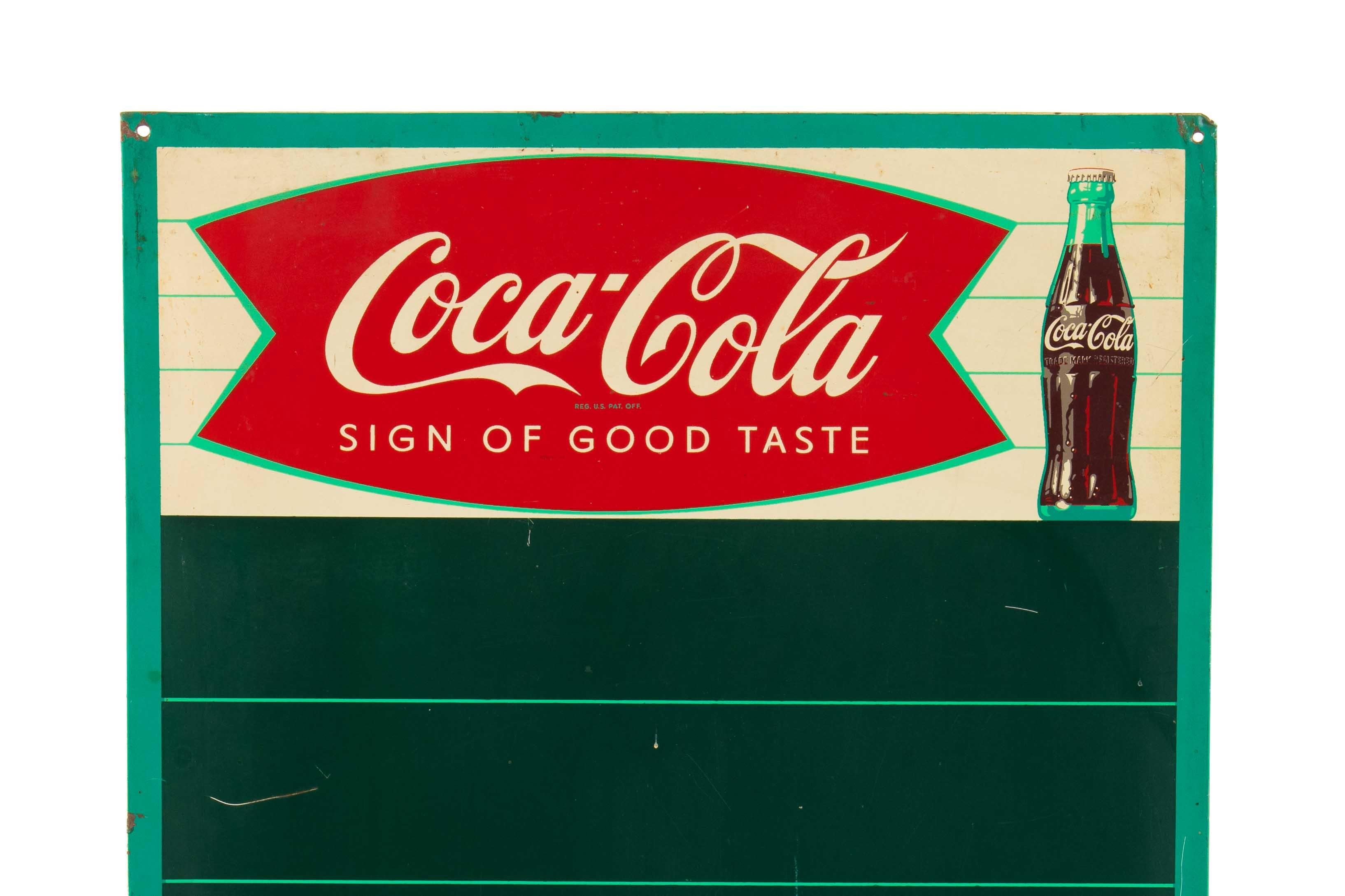 Coca Cola Tin Menu Board Sign