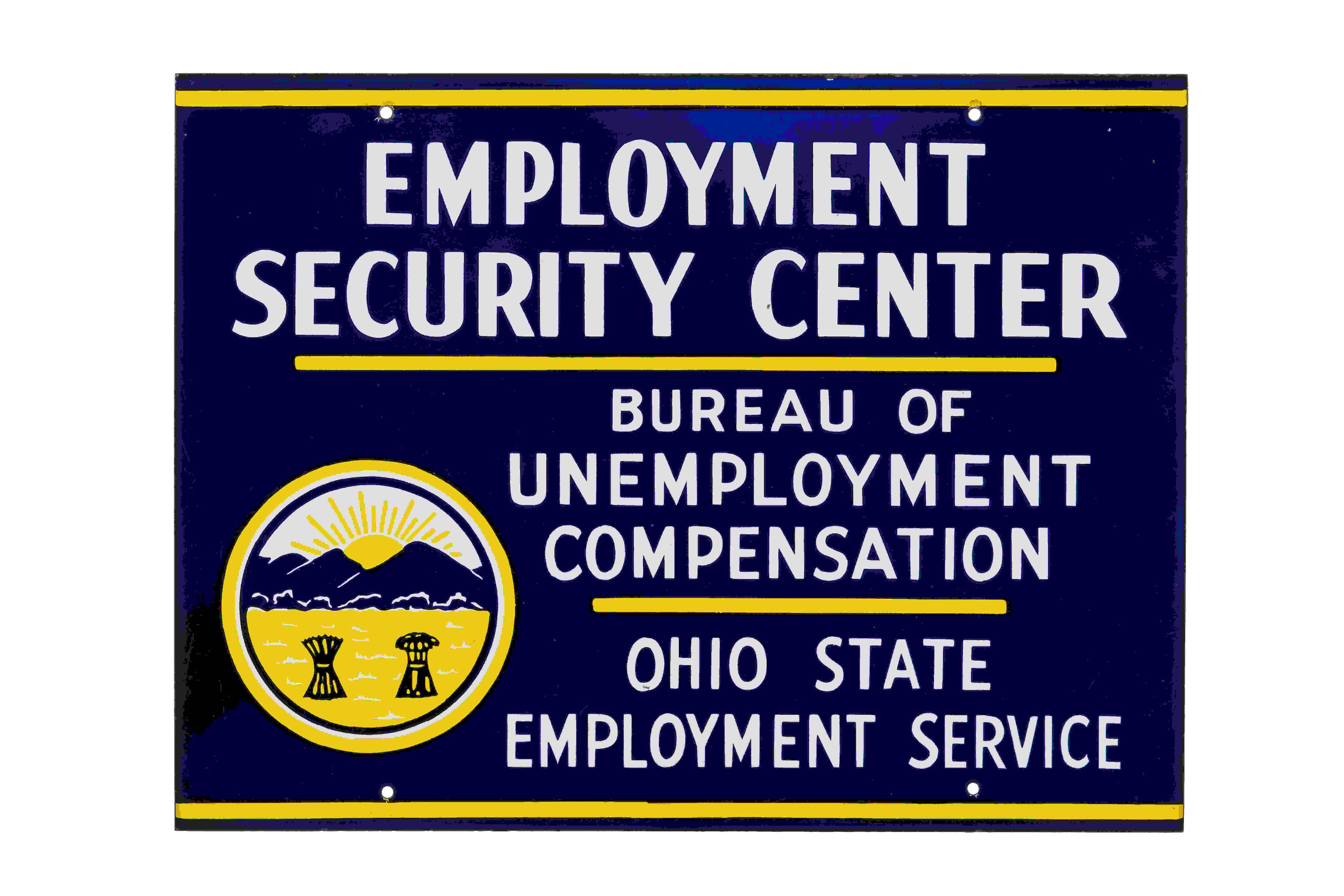 Ohio State Employment Service Porcelain Sign