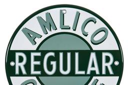 Amlico Regular Gasoline Porcelain Pump Plate