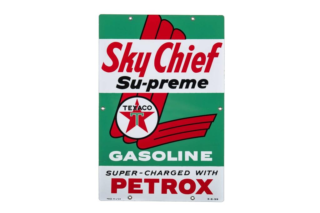 Texaco Sky Chief Petrox Porcelain Pump Plate