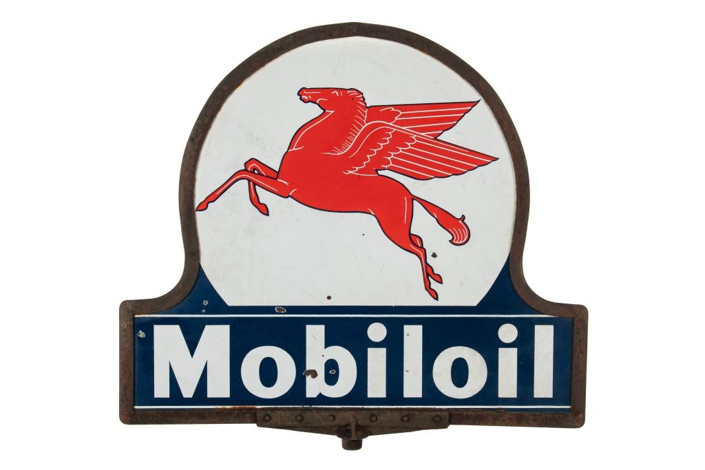 Mobiloil Keyhole Porcelain Curb Sign