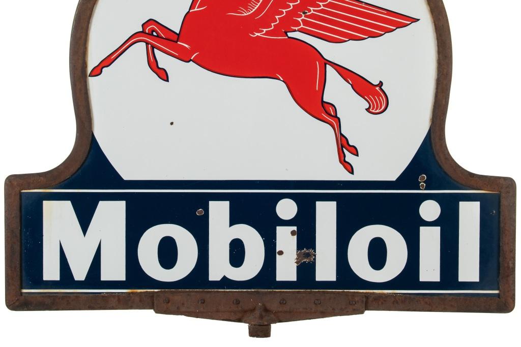 Mobiloil Keyhole Porcelain Curb Sign