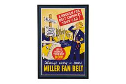 Miller Fan Belts Framed Advertisement