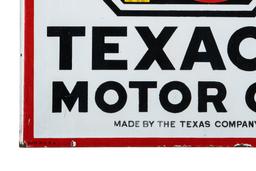 Texaco Motor Oil Clean Clear Golden Flange Sign