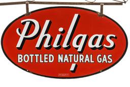 Philgas Porcelain Hanging Sign On Bracket