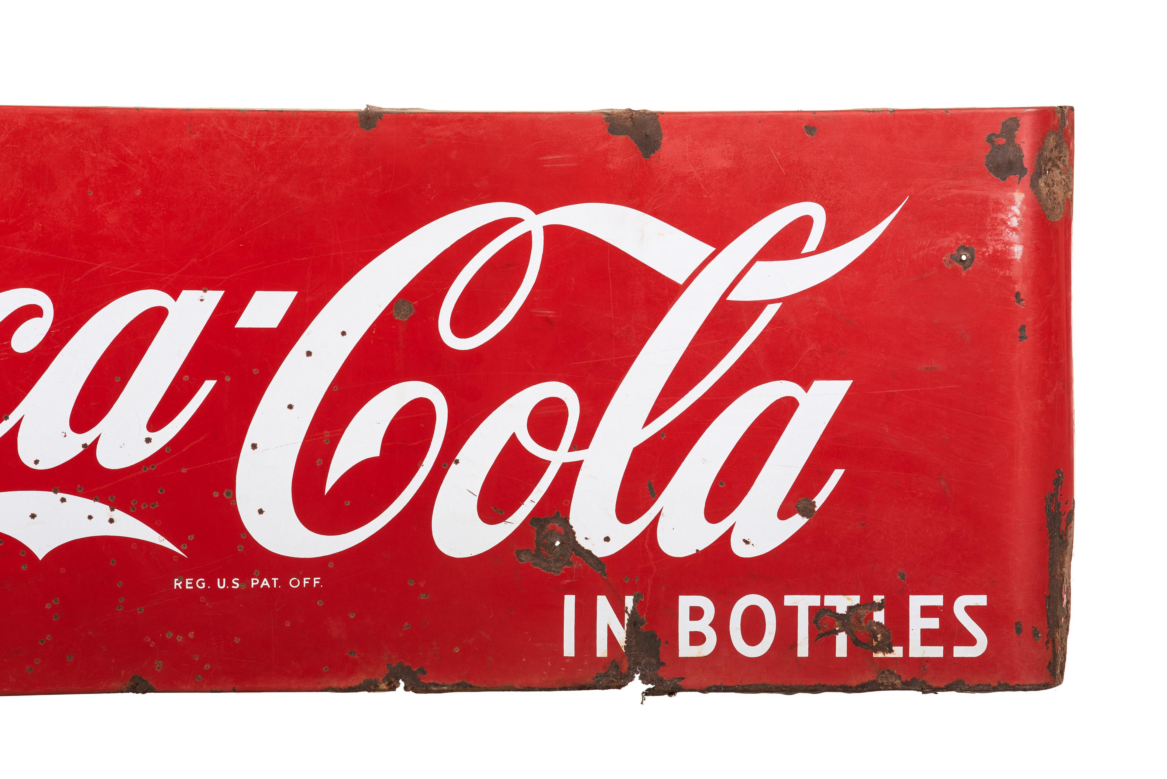 Coca Cola In Bottles Porcelain Sled Sign