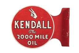 Kendall Motor Oil Tin Flange Sign