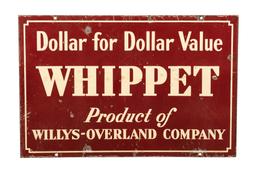 Early Whippet Willys Overland Porcelain Sign