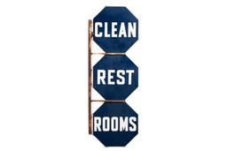 Clean Rest Rooms Porcelain Sign