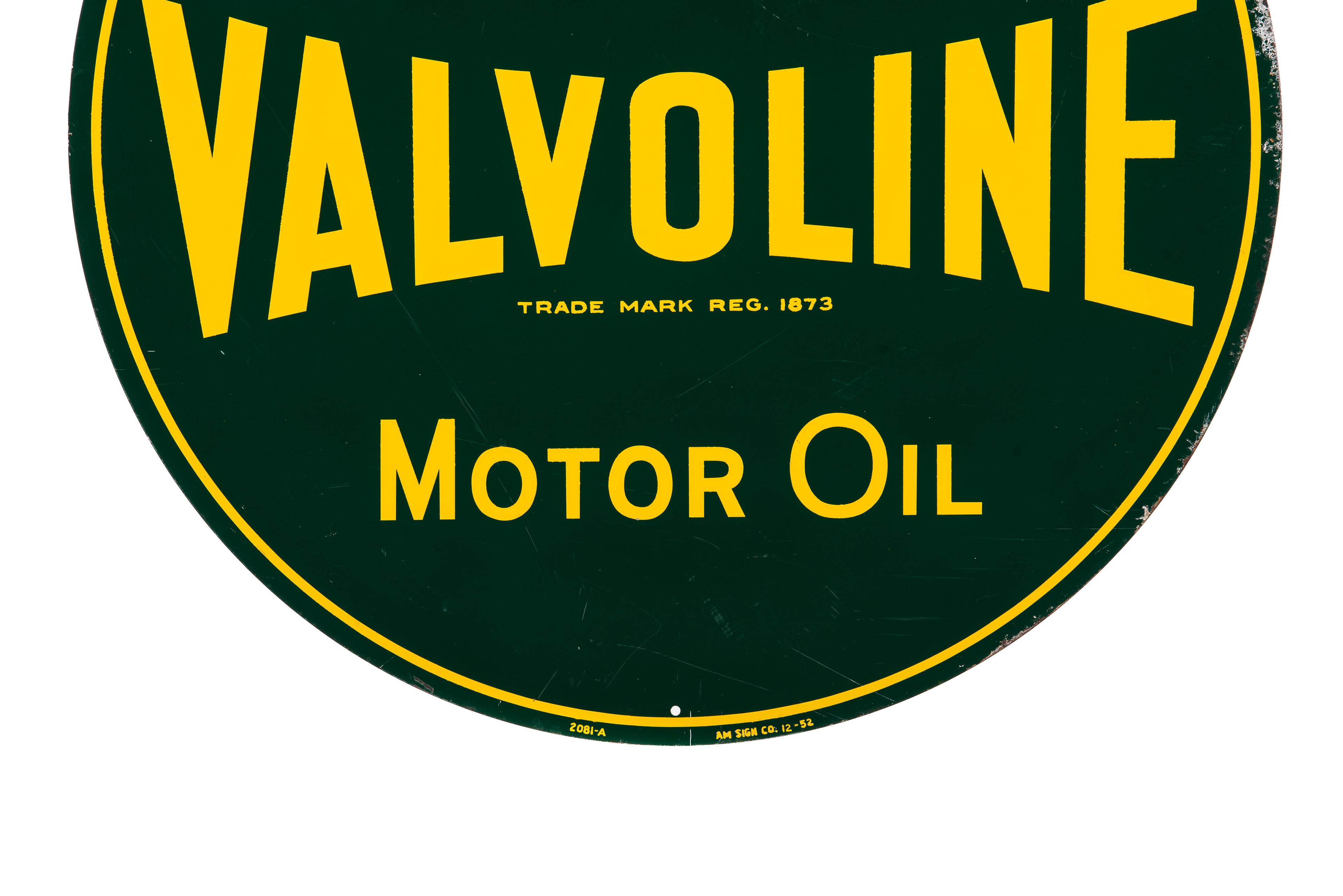 Valvoline Motor Oil Tin Sign