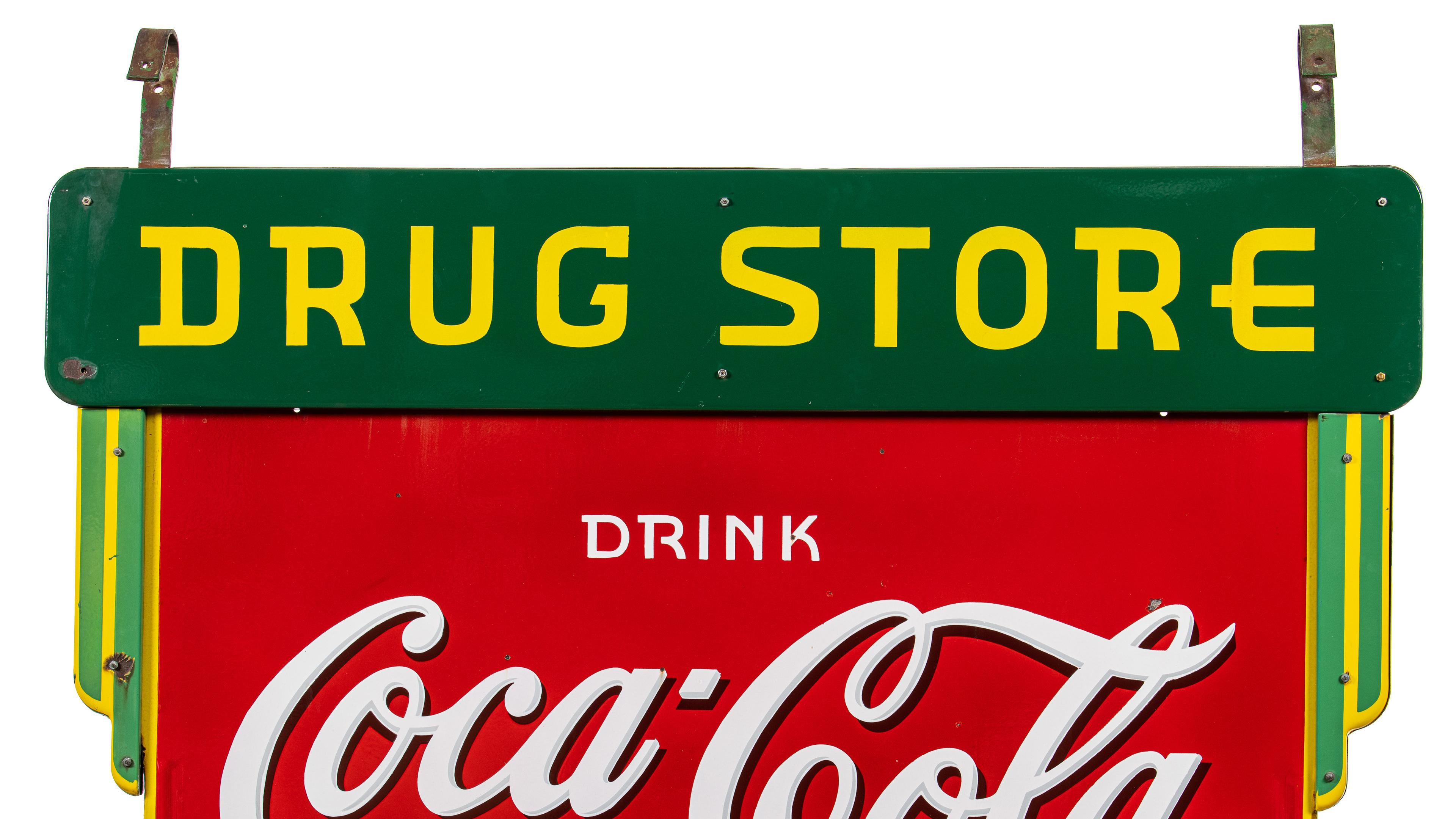 Drink Coca Cola Drug Store Sign With Bracket